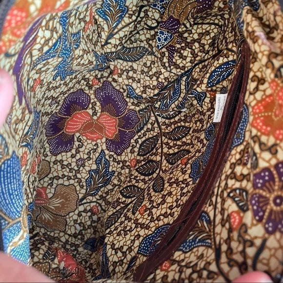 Vintage Leather Woven Wicker Brown Tan Purse Satchel Handbag - Picture 7 of 9